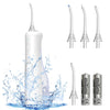 Mitimi Portable Cordless Water Flosser with 5 Jet Tips, Battery Operated for Travel & Home, Waterproof, White